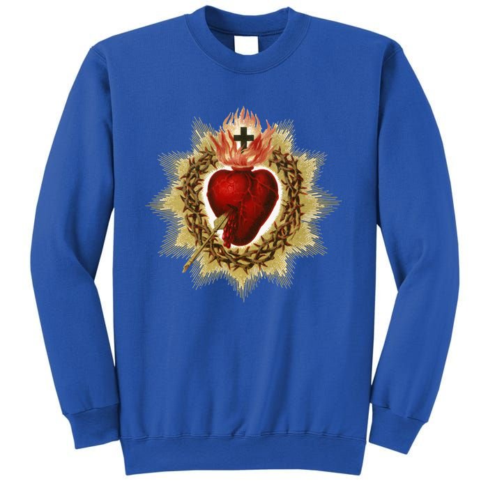 Sacred Heart Of Jesus Christ Catholic Blessing Vintage Art Gift Sweatshirt