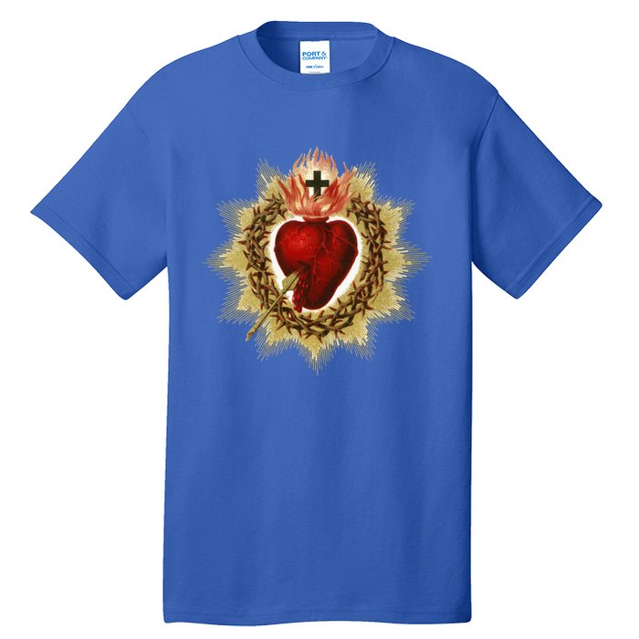 Sacred Heart Of Jesus Christ Catholic Blessing Vintage Art Gift Tall T-Shirt