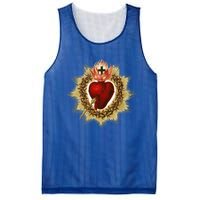 Sacred Heart Of Jesus Christ Catholic Blessing Vintage Art Gift Mesh Reversible Basketball Jersey Tank