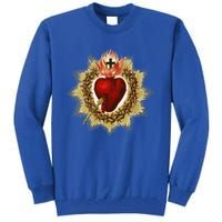 Sacred Heart Of Jesus Christ Catholic Blessing Vintage Art Gift Tall Sweatshirt