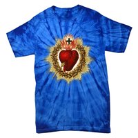 Sacred Heart Of Jesus Christ Catholic Blessing Vintage Art Gift Tie-Dye T-Shirt