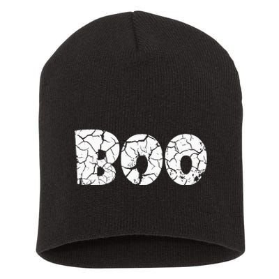 Spooky Halloween Outfit with Distressed Design Short Acrylic Beanie