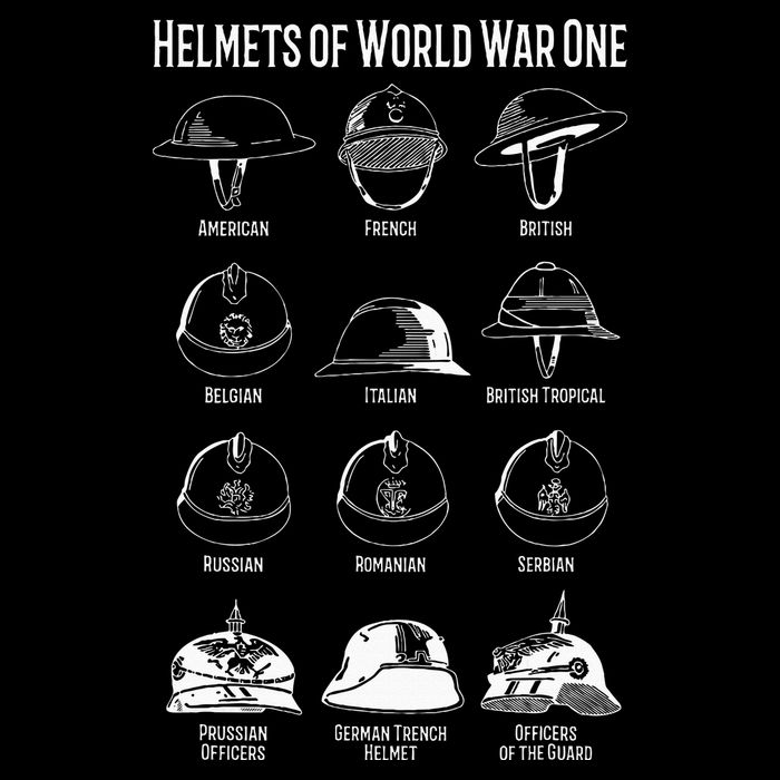 Soldiers Helmets Of World War One Wwi Diagrams Cooling Performance Crew T-Shirt