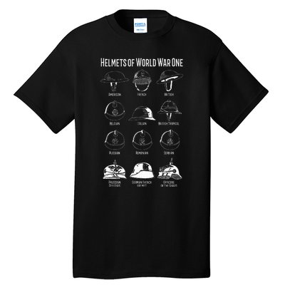 Soldiers Helmets Of World War One Wwi Diagrams Tall T-Shirt