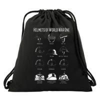 Soldiers Helmets Of World War One Wwi Diagrams Drawstring Bag