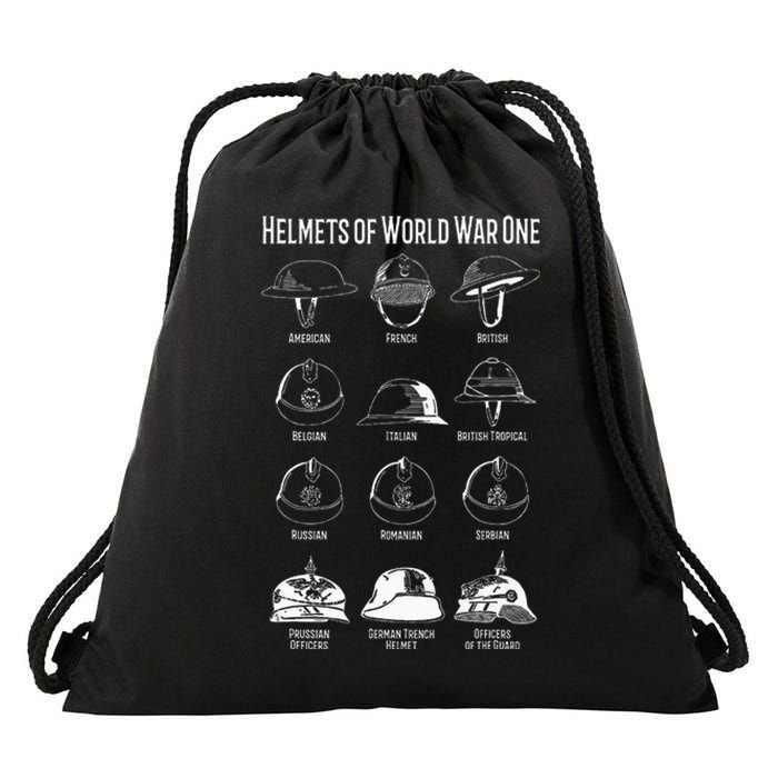 Soldiers Helmets Of World War One Wwi Diagrams Drawstring Bag