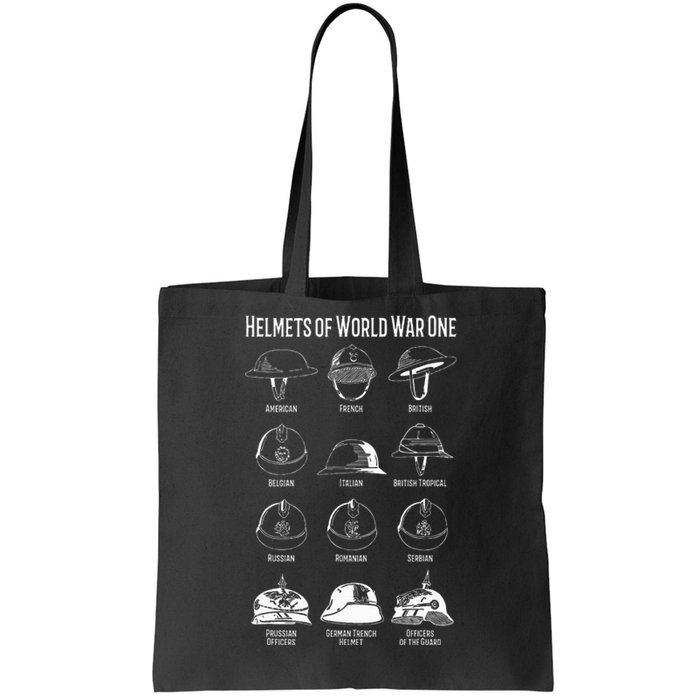 Soldiers Helmets Of World War One Wwi Diagrams Tote Bag