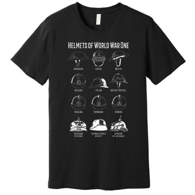 Soldiers Helmets Of World War One Wwi Diagrams Premium T-Shirt