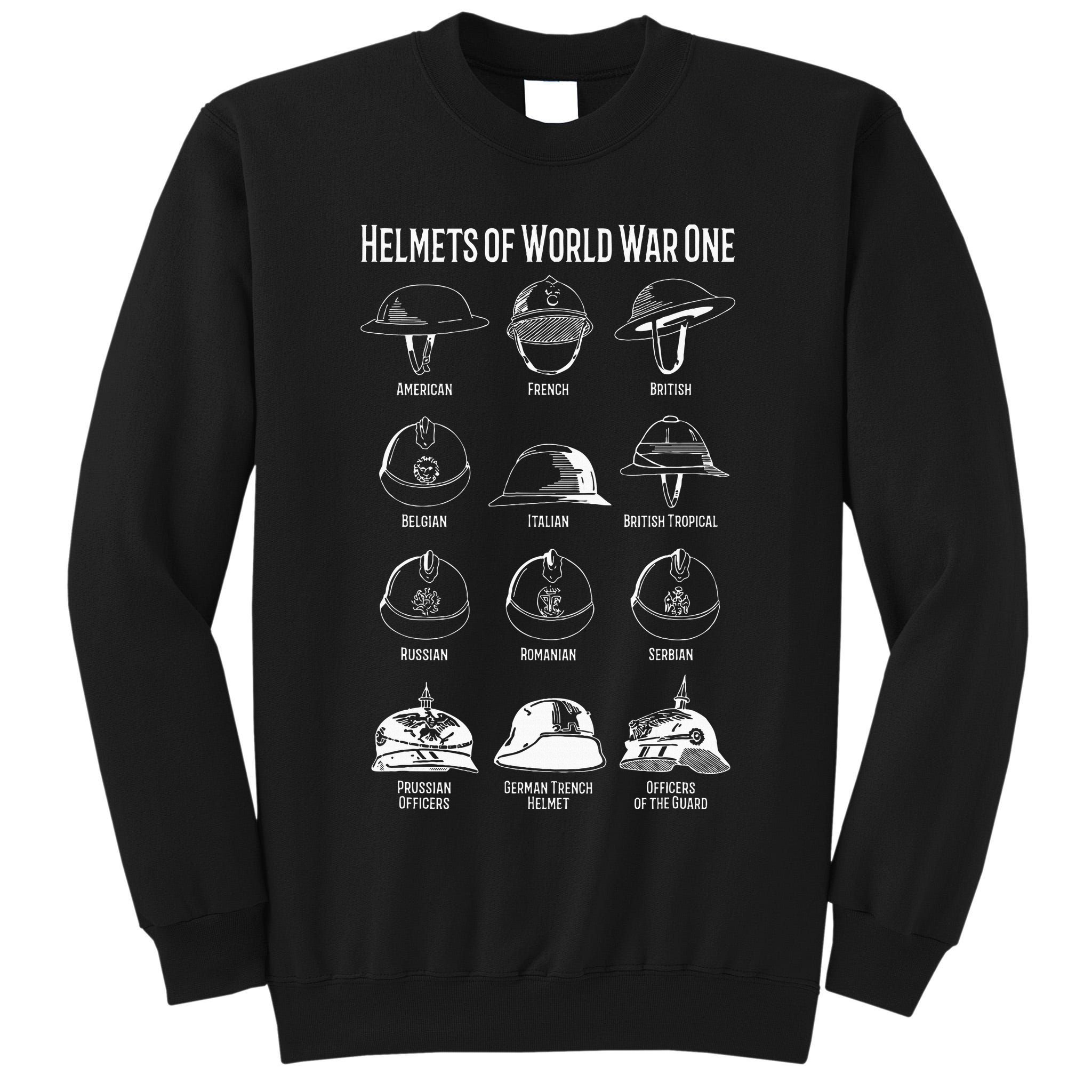 Soldiers Helmets Of World War One Wwi Diagrams Tall Sweatshirt