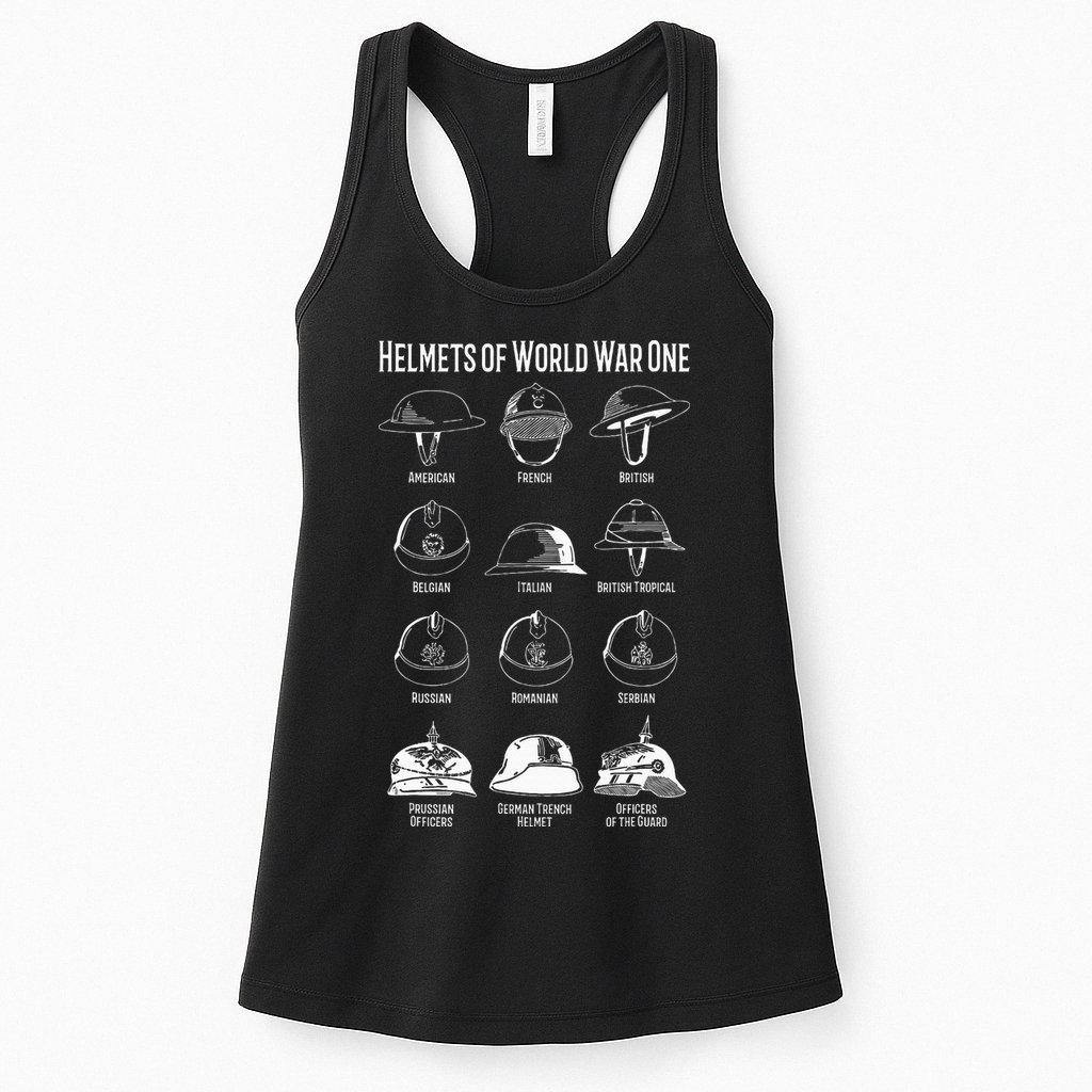 Soldiers Helmets Of World War One Wwi Diagrams Womens Tank Top