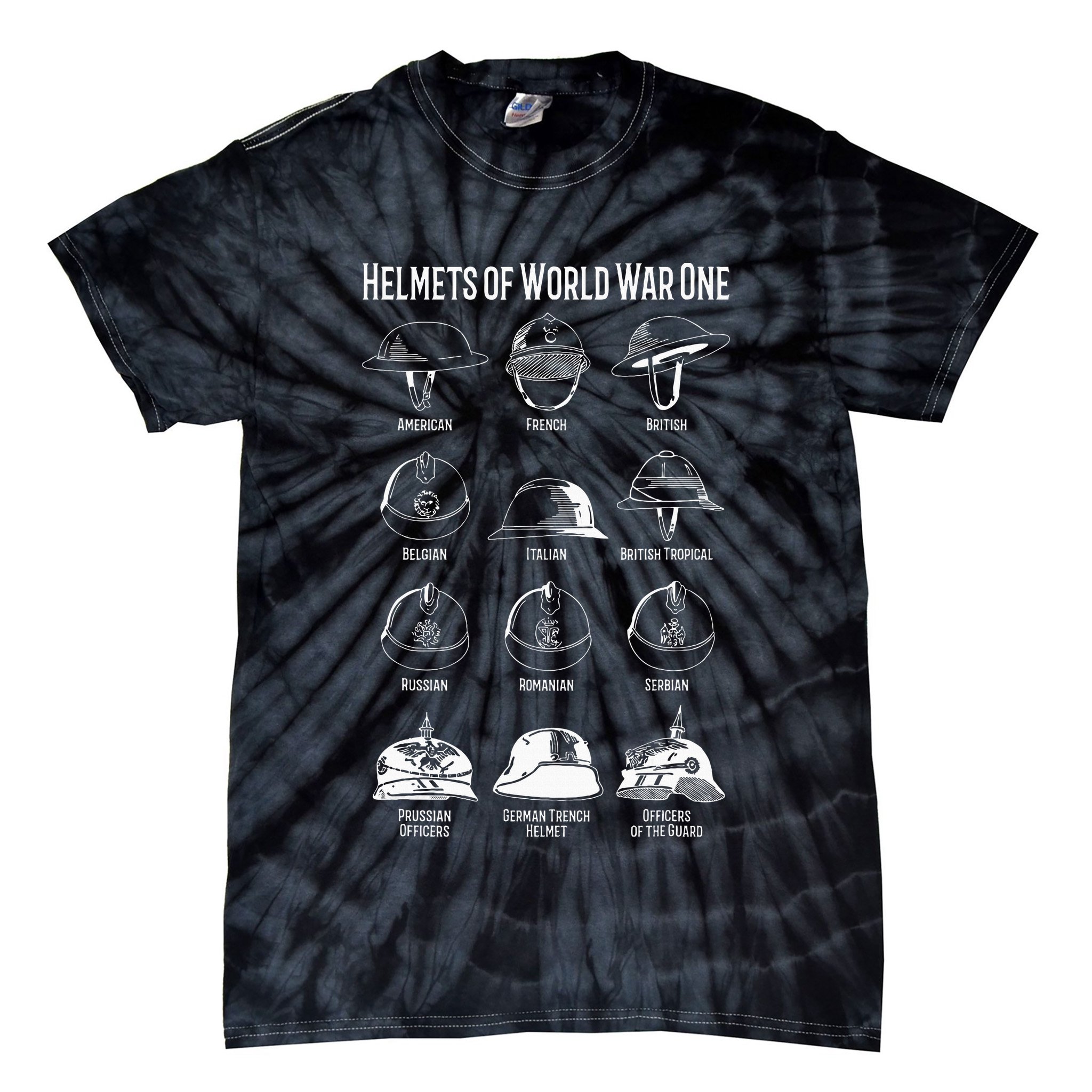 Soldiers Helmets Of World War One Wwi Diagrams Tie-Dye T-Shirt