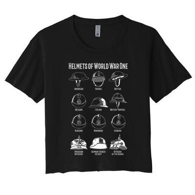Soldiers Helmets Of World War One Wwi Diagrams Crop Top
