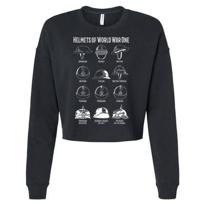 Soldiers Helmets Of World War One Wwi Diagrams Cropped Pullover Crew