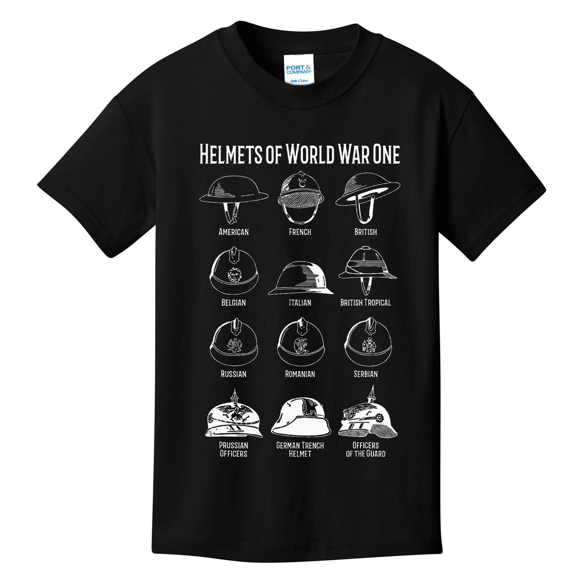 Soldiers Helmets Of World War One Wwi Diagrams Kids T-Shirt