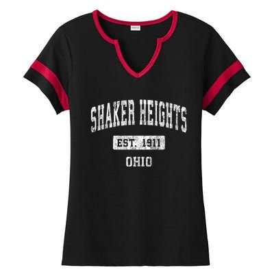 Shaker Heights Ohio Oh Vintage Sports Ladies Halftime Notch Neck Tee