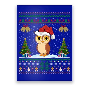 Santa Hat Owl Bird Xmas Lighting Ugly Owl Christmas Meaningful Gift Poster