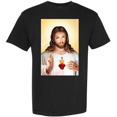 Sacred Heart Of Jesus Christ Christian God Illustration Garment-Dyed Heavyweight T-Shirt