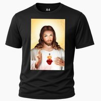 Sacred Heart Of Jesus Christ Christian God Illustration Performance Shirt