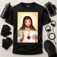 Sacred Heart Of Jesus Christ Christian God Illustration Performance Shirt