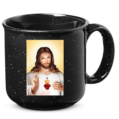 Sacred Heart Of Jesus Christ Christian God Illustration 15oz Campfire Ceramic Mug