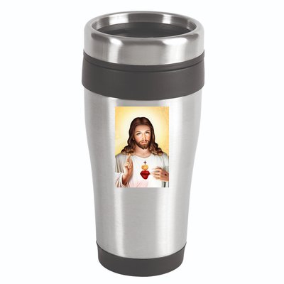 Sacred Heart Of Jesus Christ Christian God Illustration 16oz Travel Tumbler