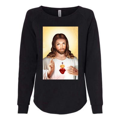 Sacred Heart Of Jesus Christ Christian God Illustration Womens California Wash Sweatshirt