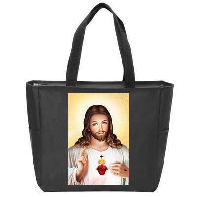 Sacred Heart Of Jesus Christ Christian God Illustration Zip Tote Bag
