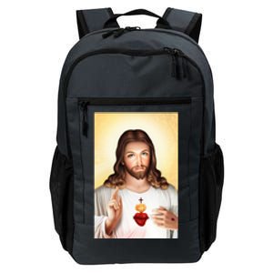 Sacred Heart Of Jesus Christ Christian God Illustration Daily Commute Backpack