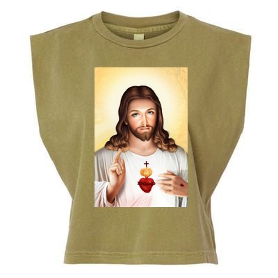 Sacred Heart Of Jesus Christ Christian God Illustration Garment-Dyed Women's Muscle Tee