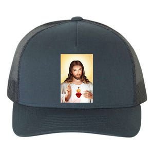 Sacred Heart Of Jesus Christ Christian God Illustration Yupoong Adult 5-Panel Trucker Hat