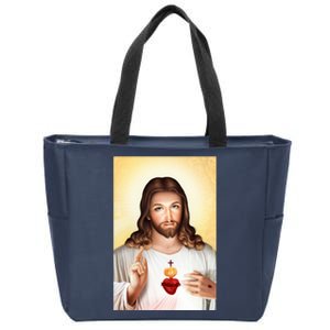 Sacred Heart Of Jesus Christ Christian God Illustration Zip Tote Bag