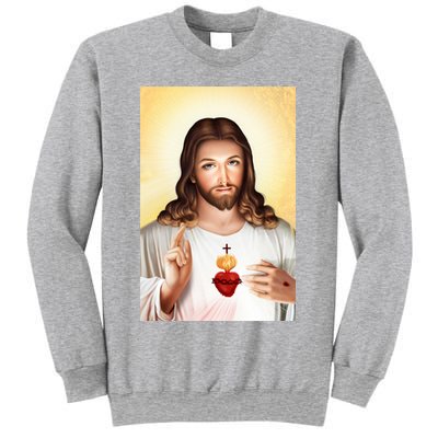 Sacred Heart Of Jesus Christ Christian God Illustration Sweatshirt