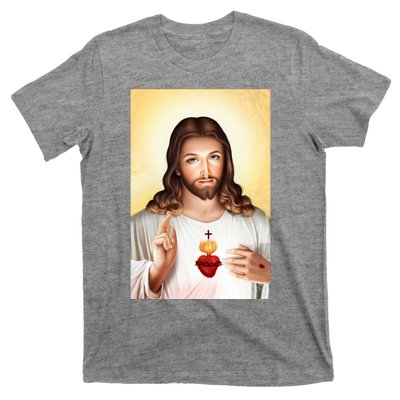 Sacred Heart Of Jesus Christ Christian God Illustration T-Shirt