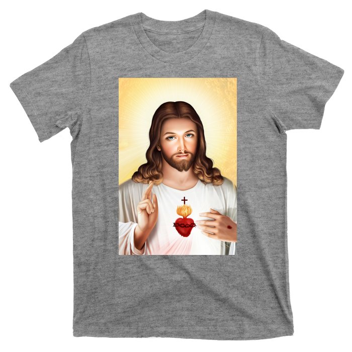 Sacred Heart Of Jesus Christ Christian God Illustration T-Shirt