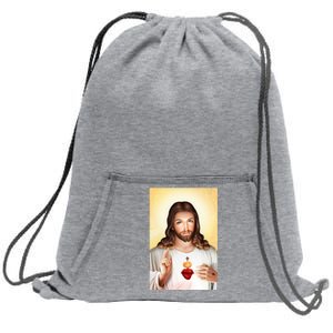 Sacred Heart Of Jesus Christ Christian God Illustration Sweatshirt Cinch Pack Bag