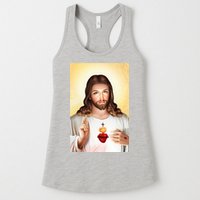 Sacred Heart Of Jesus Christ Christian God Illustration Womens Tank Top