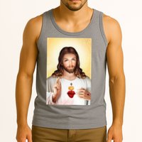 Sacred Heart Of Jesus Christ Christian God Illustration Tank Top
