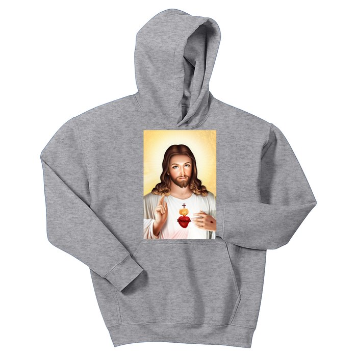 Sacred Heart Of Jesus Christ Christian God Illustration Kids Hoodie