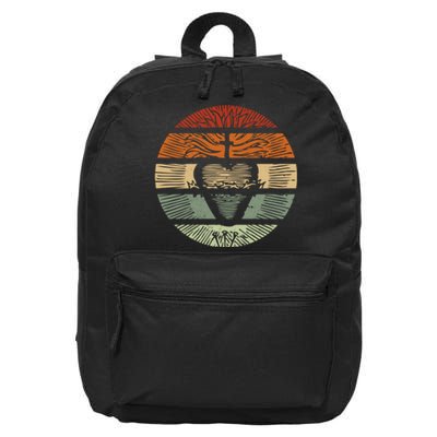 Sacred Heart Of Jesus Christ Retro Sunset Art Catholic Teens 16 in Basic Backpack