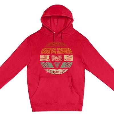 Sacred Heart Of Jesus Christ Retro Sunset Art Catholic Teens Premium Pullover Hoodie