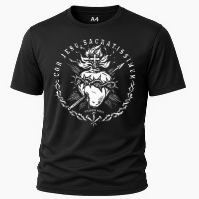 Sacred Heart Of Jesus Catholic Devotion Cooling Performance Crew T-Shirt