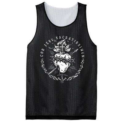 Sacred Heart Of Jesus Catholic Devotion Mesh Reversible Basketball Jersey Tank