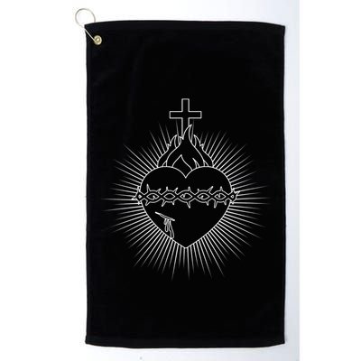 Sacred Heart Of Jesus Christian Catholic Devotion Golf Towel