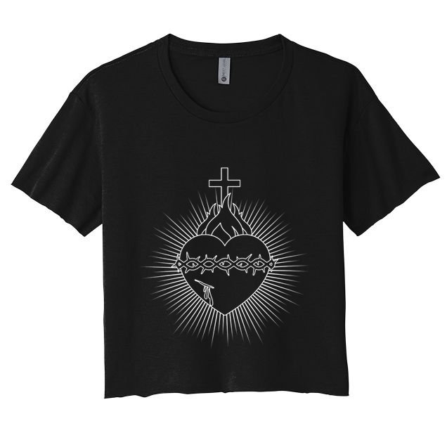 Sacred Heart Of Jesus Christian Catholic Devotion Crop Top