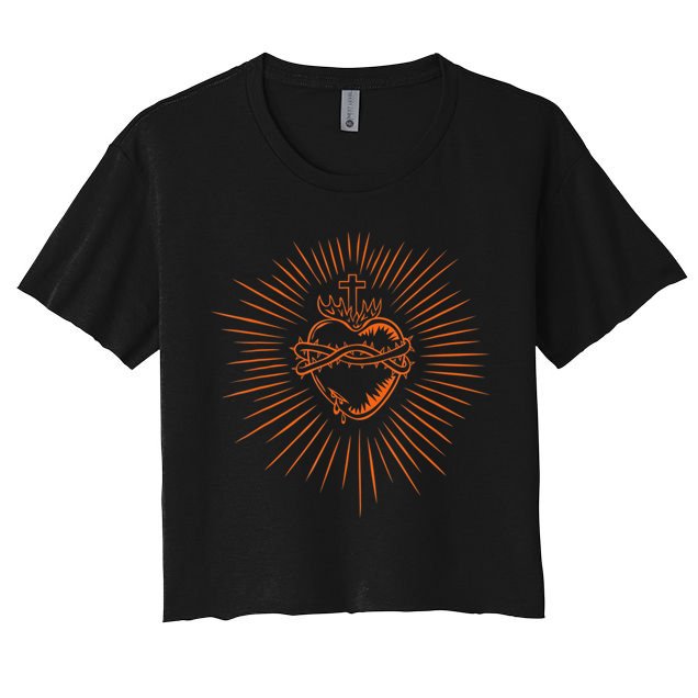 Sacred Heart Of Jesus Devotion Catholic Crop Top