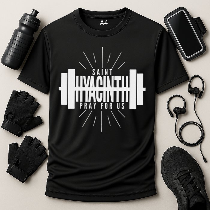 St Hyacinth Of Poland Patron Saint Of Weightlifting Cooling Performance Crew T-Shirt