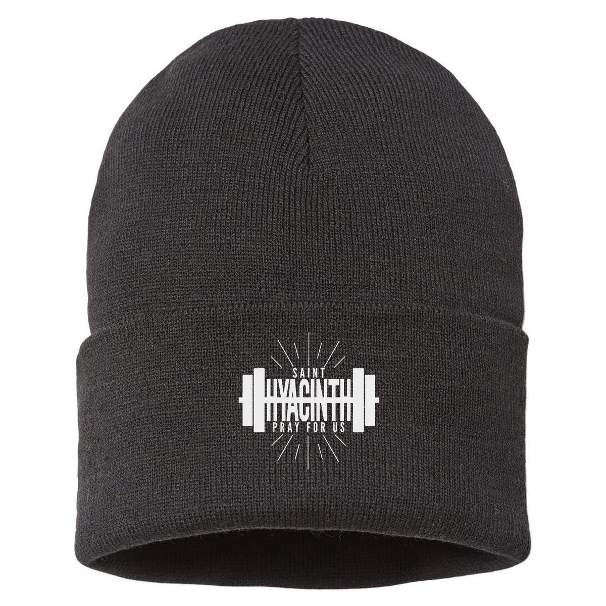 St Hyacinth Of Poland Patron Saint Of Weightlifting Sustainable Knit Beanie