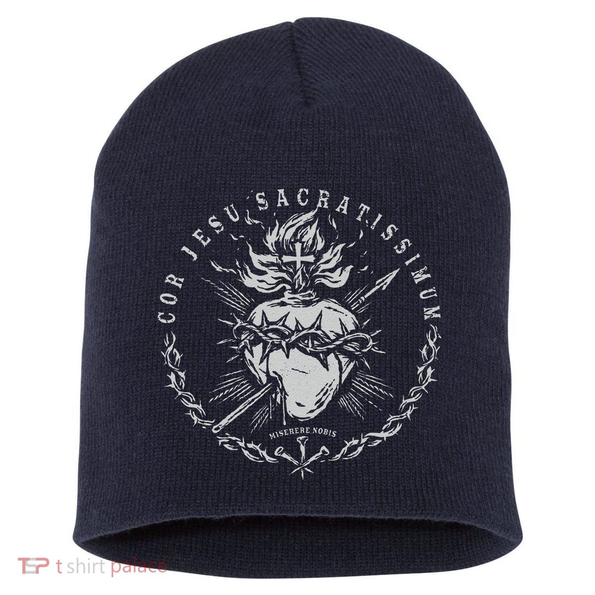 Sacred Heart Of Jesus Short Acrylic Beanie