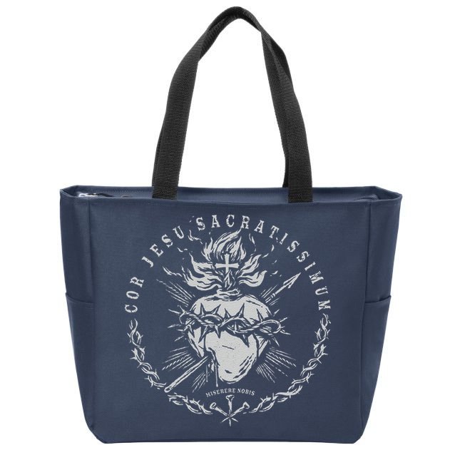 Sacred Heart Of Jesus Zip Tote Bag