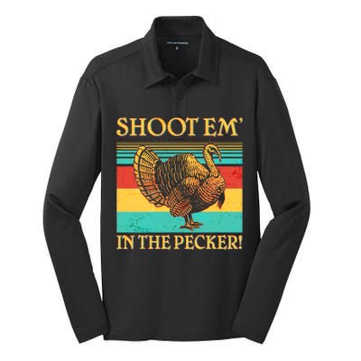 Shoot Em In the Pecker Silk Touch Performance Long Sleeve Polo